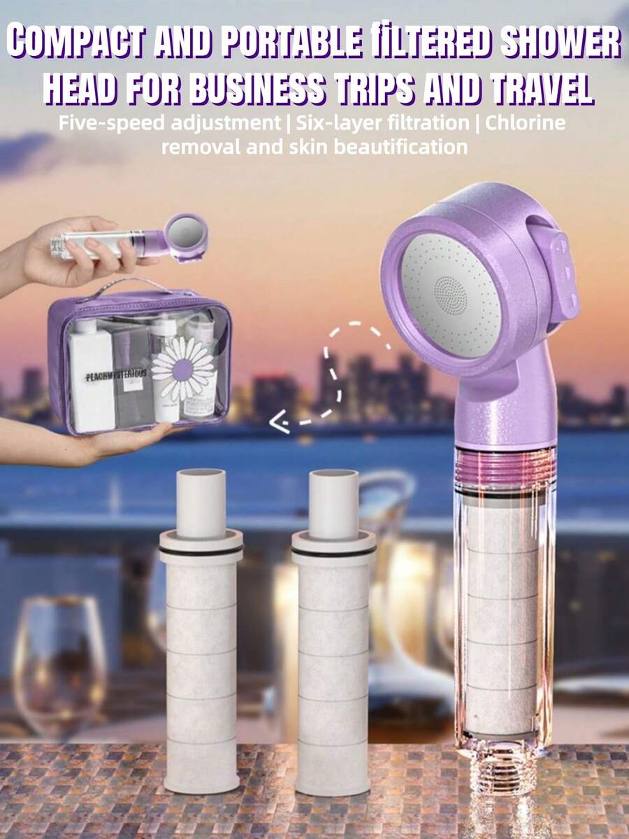 Fashionable Filtration Shower Head, 3 Switchable Spray Modes & Pause Function, Cartoon Decor Suitable For Home, Apartment And Hotel As Handheld Shower Head