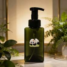 High-Quality 3D Cartoon Panda Style Transparent Pump Bottle, Portable Travel Shower Gel/Shampoo Foaming Dispenser, Skincare Refillable Container - Green - View 6