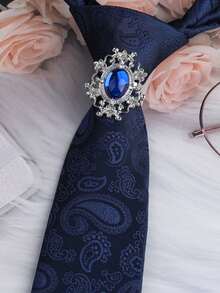 1 pieza Clip de corbata de aleación con diamante de imitación de estilo caballero retro, hebilla de corbata para camisa de negocios, uso diario y regalo de hombre - Serie Animal - Ver 5