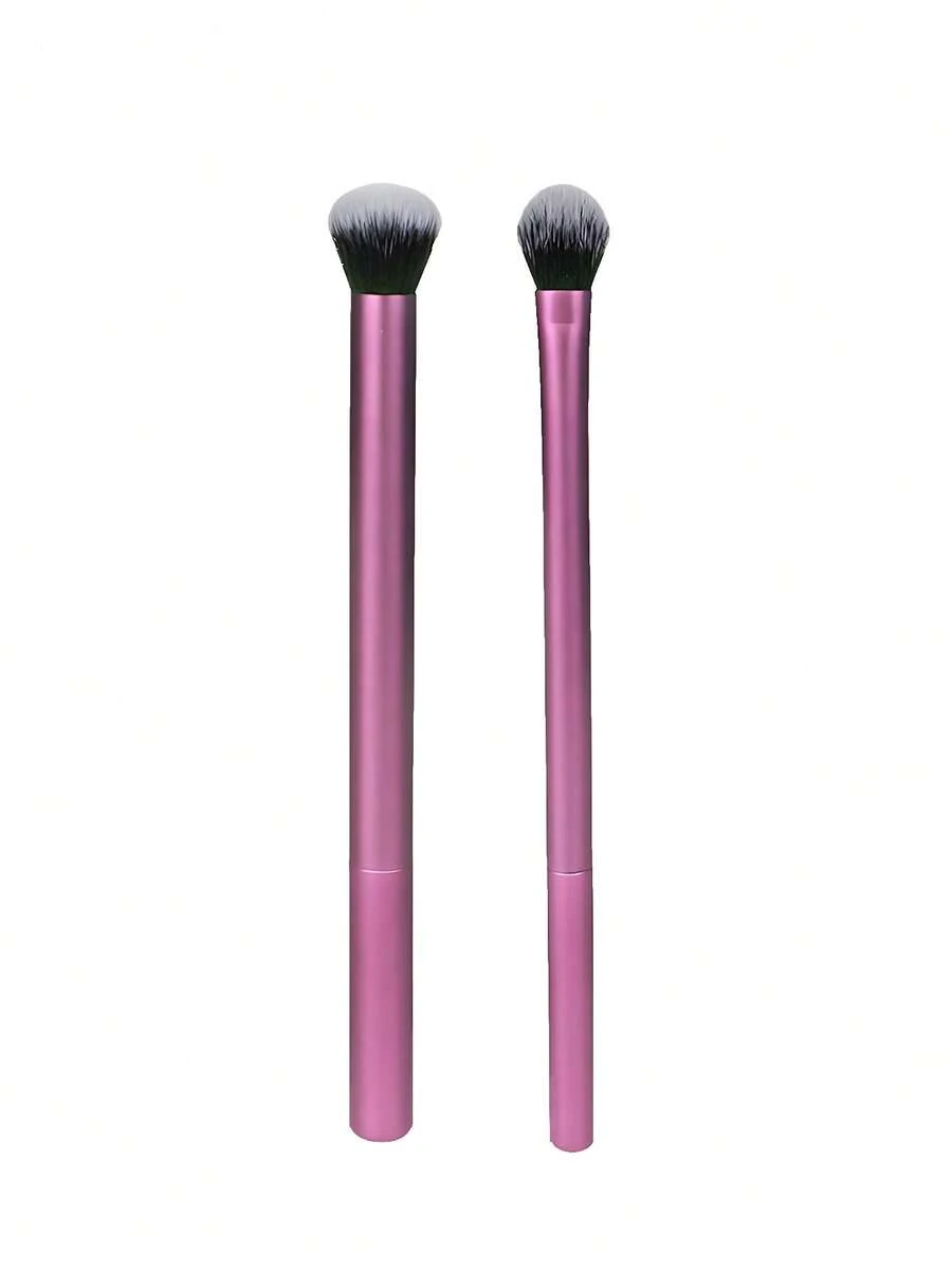 2支眼影晕染化妆刷，适用于眼影和眼线，也可用于修饰眉毛和打造精致妆容，纯素且不经动物实验，化妆刷套装 - 紫色 - 查看 1