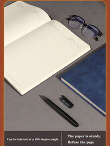 1pc A5 Retro Notebook, Leather Cover Design, Office Business Meeting Notepad, Back To School, Student Writing Diary - Notebook - View 5