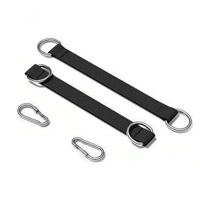 2条多用途户外绑带，露营绑带，秋千绑带，沙袋绑带，挂环，延长绑带，多功能户外绑带 - 秋千和设备环，耐候且易于安装（轻微划痕属于正常现象，不会影响使用）。