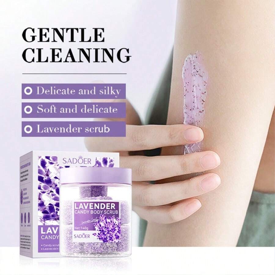 140g Lavender Sugar Body Scrub, Gently Cleanses Dirt, Unclogs Pores, Removes Dead Skin, Leaves Skin Smooth & Silky, Suitable For All Skin Types - Lavender - View 1
