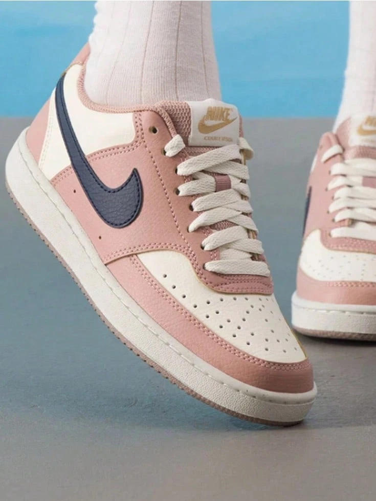 Nike Court Vision 舒適低筒 板鞋 女款 粉紅色 - 粉色 - 查看 1