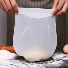1/2 piezas Bolsa de silicona para amasar masa versátil, mezcladora de harina para pan, pastelería, pizza, herramienta antiadherente para hornear y cocinar - Blanco - Ver 10