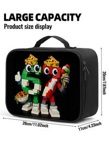 Six Seven Robot Print Square Lunch Bag, Children's Mechanical Pattern Outdoor Picnic Lunch Box, School Lunch Box, Easy To Clean And Carry - Single-sided A-type Horizontal Plate Lunch Bag - View 3