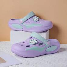 Fashionable Cute Claw Clogs, Women Thick Sole Increased Height Cartoon Beach Slippers, Summer Clogs, Thick Bottom Slip-On Sandals For Nurse, Beach, Casual Wear - Mauve Purple - View 2