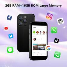 SOYES [Primavera] Teléfono inteligente mini 3G. Ranuras para tarjetas SIM duales, teléfono de tamaño palmario. Funciones incluyen toma de fotos, grabación de videos y transmisión de videos. Disponible en negro y rosa. Mini teléfono. Un excelente regalo de cumpleaños o boda.  Mini Phone. - Negro - Ver 4