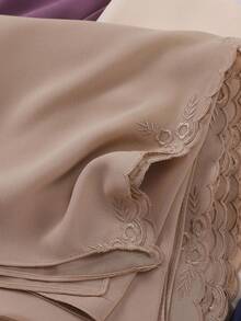 New Spring/Summer Embroidered Lace Modest Hijab, 3D Rose Embroidery Elegant Women Chiffon Hijab Scarf,Beach,Holiday - Multicolor - View 6