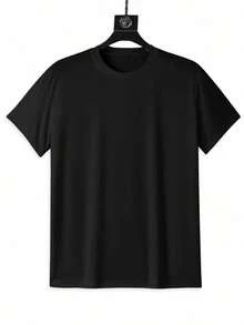 A Short-Sleeved, Round-Neck T-Shirt Featuring an Alphabet Print, Perfect for Casual Daily Wear, Stylish And Comfortable, Designed for Women - Negro - Ver 3