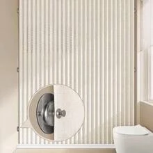 Foldable Bathroom Shower Curtain Set, Magnetic Waterproof Mildew-Resistant Cloth Curtain, Bathroom Divider For Wet And Dry Separation, No Drilling Required - Beige - View 3