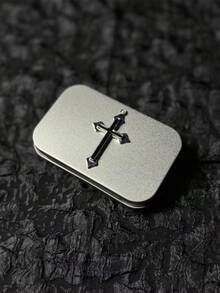 Minimalist Gothic Style Cigarette Box | Integrated Flip Design | Capacity Of 20 Sticks | Compact And Portable Pressure Resistant| - 1pc-silence - View 6