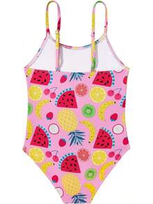 Girls Bathing Suit Size 2-10 Years - Cute Toddler Swimsuit Girl Adjustable One Piece Swimwear For Summer Beach Wear - 色彩繽紛的水果 - 查看 2