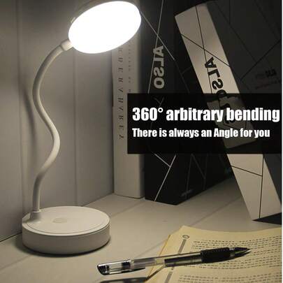 1 pieza Lámpara de botón con base redonda LED blanca, luz de lectura suave para los ojos, lámpara de escritorio LED, lámpara de escritorio, recargable/enchufable, 3 temperaturas de color, adecuada para dormitorio, hogar, Navidad, Pascua, luz nocturna, pantalla, lámpara de lectura, iluminación de dormitorio, lámpara de escritorio, luz de lectura, lectura, artículos de oficina, dormitorio, luz, capacidad de batería: 800mAh
