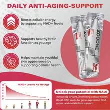 ZOOONE 1000mg NAD+ Berry Flavor DrinkMix For Skin Aging Support, Energy, And Focus - 30 Pack - 3 CÁI - Xem 5