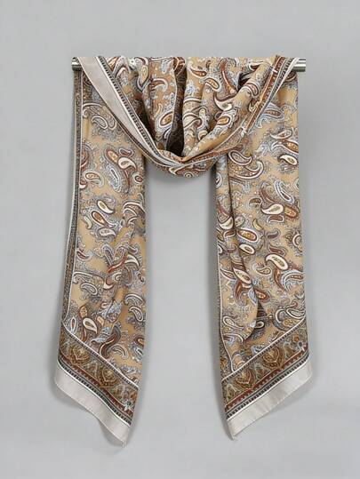 Spring/Summer New Chiffon Long Scarf With Floral Print, Small Shawl, Gift Scarf For Women