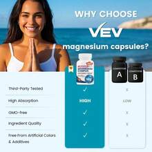 VEV Magnesium Supplement – 15-In-1 Magnesium Glycinate Complex With Ashwagandha & L-Theanine – Stress Relief, Calm, Sleep & Wellness Support – 120 Capsules - 100克 - 查看 6