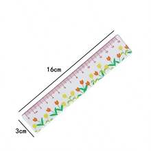 15cm 투명 잔꽃 무늬 아크릴 자, 다기능 드로잉 자 플래너 자 - A - 보기 9