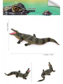 1pc Realistic Animal Crocodile Model - Siamese Crocodile, Short-Snouted Crocodile, Saltwater Crocodile, Cuban Crocodile - Educational Display - Multicolor - View 5