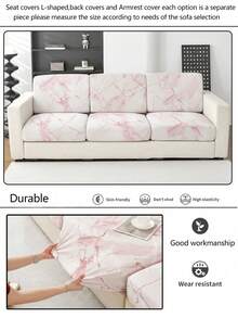 1 pieza Funda de cojín de asiento de sofá de seda de leche con estampado geométrico triangular, adecuada para todas las estaciones - Multicolor - Ver 7