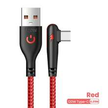 Cable de datos trenzado de nailon sin enredos, cable de datos USB tipo C con ángulo de 90 grados, cable de carga rápida de 120W USB C con ángulo adecuado para dispositivos de juegos, regalo del Día de la Mujer, celebración de cumpleaños - Multicolor - Ver 12
