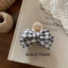 1pc Rhinestone Bow 8CM/3.15in Crossover Claw Clip, Versatile Elegant Hair Clip For Girls, Suitable For Shower & Everyday Wear - Bow Cross Claw Clip - View 11