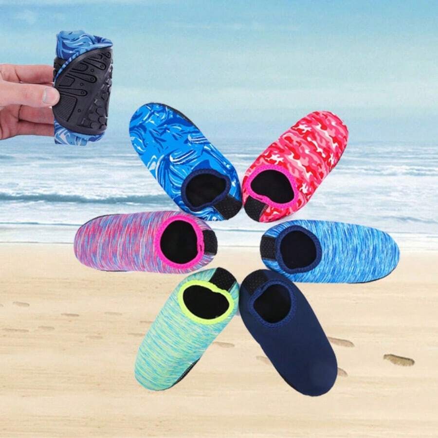 1 Pair Snorkeling Beach Socks, Soft Bottom Quick-Dry Non-Slip Water Shoes - Multicolor - View 1