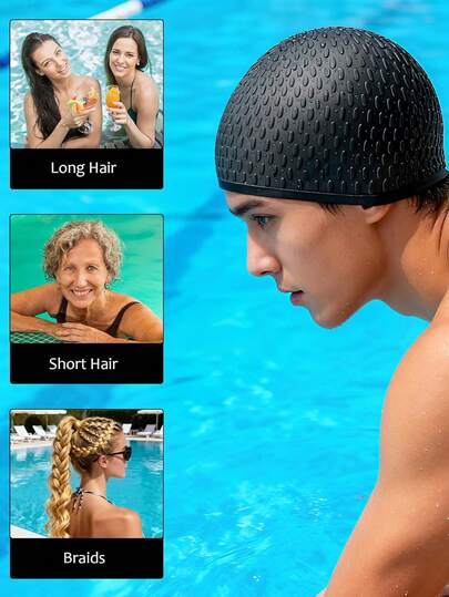 5pcs 2026 Best-Selling Silicone Swimming Cap - Waterproof & Warm Professional Version. Multi-Scenario Use: Suitable For Indoor/Outdoor Swimming Pools And Beach Swimming. Hair Protection Champion! Unisex Elastic Fit For Long Hair, No Slippage Design. Essential For Fitness Swimming, Pool Parties And Beach Vacations! Quick-Dry Technology.