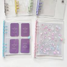 A5 Carpeta metálica rosa dorado transparente con hoja, Carpeta A5 con páginas de recambio, Álbum de pegatinas, Libro de pegatinas transparente, Libro de pegatinas, Bolsa de almacenamiento de fotos, Álbum de fotos, Planificador de presupuesto, Diario, Cuaderno, Suministros de oficina - A5 - Ver 2