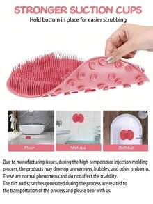 Silicone Shower Foot Scrubber Mat Silicone Shower Foot Brush Pad Wall Mounted Feet And Back Scrubber Massage Pad With Suction Cups For Women Men Exfoliating, Non Slip Suction Cups,Foot Care Tools,Nail Art Tools,Body Care Tools,Shower Foot & Back Scrubber Mat Hands Free Foot Massager Mat With Non-Slip Suction Cup - Multicolor - View 5