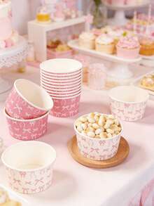 10/20个装蝴蝶主题派对纸碗，儿童生日派对冰淇淋纸杯，一次性生日派对纸碗和纸杯 - 彩色 - 查看 4