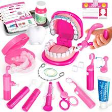 2026 Spring & Summer Kids Dentist Play Set Pink Fushia With Braces, Removable Teeth & Retainer, Educational Doctor Kit For Toddlers 3-5, Pretend Play Medical Toys For Girls Ages 4-7, Ideal For Holiday, Home Relaxation & Birthday Gifts - Fuchsia - View 9