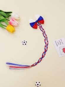 1pc High-Quality National Flag Color Braid Hair Clip, Cute & Cool Braided Hairpin For Fans, Party, Team Cheering Performance Decoration - Multicolor - View 12