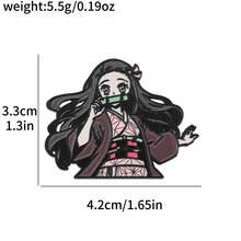 1/6件套精美时尚卡通风格胸针，包含《鬼灭之刃》动漫角色：炭治郎、祢豆子、善逸、香奈乎和伊之助。时尚包包配饰。 - 彩色 - 查看 13