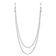 1件装性感橡胶吊坠多款式假乳环，可调节双链设计，适合女性日常佩戴和派对穿着 - 銀色 - 查看 13