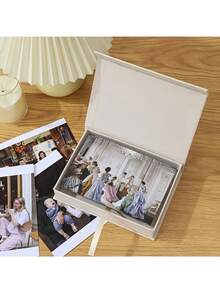 1pc Large Capacity, Minimalist Design Photo Frame, Artistic Linen Photo Album Storage Box, Convenient For Preserving Precious Memories, Multiple Styles Available - Multicolor - View 5