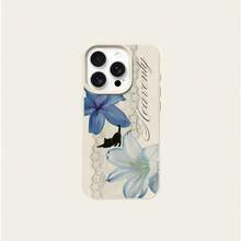 1个TPU材质优雅蕾丝蓝百合黑猫图案手机壳，适用于 17 Pro Max/17/16 Pro Max/15/13/12/11、S20 FE/A15/S24/A55、Note 11/Note 12/Note 13 Pro，全包防摔软壳保护套 - 白色 - 查看 5