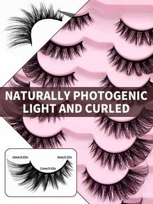 7 Pairs False Eyelashes Cat Eye Eyelashes Fox Eye Lashes End Eye Elongated Fake Lashes Faux Mink Lashes Natural Look Eyelashes Short Lash Extension Makeup Strip Lashes, Lashes, Eyelashes, Fake Lashes - View 6