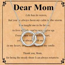 1件简约休闲母亲节项链，附赠贺卡，独特设计吊坠项链，节日礼物 - 彩色 - 查看 5