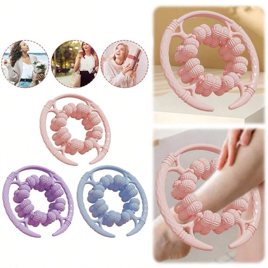 1pc Ergonomic Leg Massage Roller With 32 Rollers, For Calf And Thigh Muscle Relaxation Massage - Multicolor - View 1