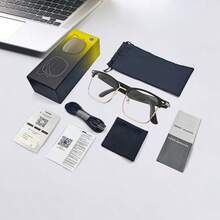 Kính Bluetooth thông minh GS13 hỗ trợ dịch thuật thời gian thực AI, tròng kính đổi màu, gọi thoại và nghe nhạc, gọng kim loại dành cho doanh nhân, sạc từ tính, kính đa chức năng dành cho doanh nhân. - Xem 3