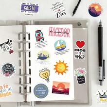 50pcs Spanish Style Bible Words Graffiti Sticker Suitcase Guitar Notebook DIY Waterproof Sticker Stickers Scrapbook Supplies Stationery Funny Stickers - 50pcs - View 4