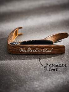 1pc Customized Wood Grain Guitar Capo, Customized Guitar Tuner, Suitable For Electric Guitar/Acoustic Guitar/Ukulele And Other Instruments, Great Birthday Gift For Guitar Player Friends, Music Teacher, Mother's Day, Father's Day, Valentine's Day, Housewarming, Birthday, Wedding Anniversary, Best Friend Gift - Brown - View 6