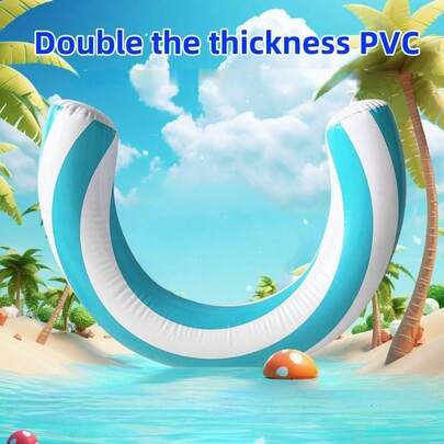 1pc New Inflatable Round Swimming Ring, Inflatable Arch Swimming Pool Float, Beach Essential, Beach Accessory