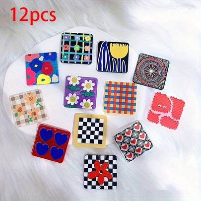 12pcs Jewelry Making DIY Accessory Set, Cute Floral 3D Earring Materials Suitable For Girls