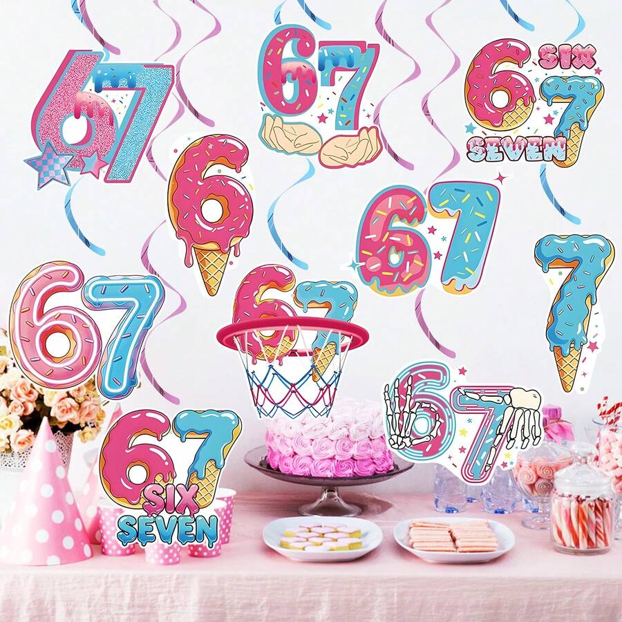 ديكورات حفلة عيد ميلاد بتصميم بيسبول مسطح ثنائي الأبعاد، لافتة عيد ميلاد سعيد بالبيسبول، ديكور خلوي، لفائف معلقة، أعلام لتزيين الكيك، لوازم حفلة بنمط بيسبول وآيس كريم - A - مشاهدة 1