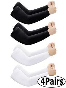 1/4 Pair Unisex UV Protection Tattoo Cover Ice Silk Arm Sleeves, Sports Cooling Sleeves - Multicolor - View 14