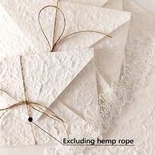 1/5/10 piezas de sobres de papel blanco hechos a mano, tamaño 4.33"X6.3" (11*16cm), adecuados para invitaciones de boda, tarjetas de felicitación, anuncios y proyectos artesanales, sin cuerda de yute incluida - A - Ver 5