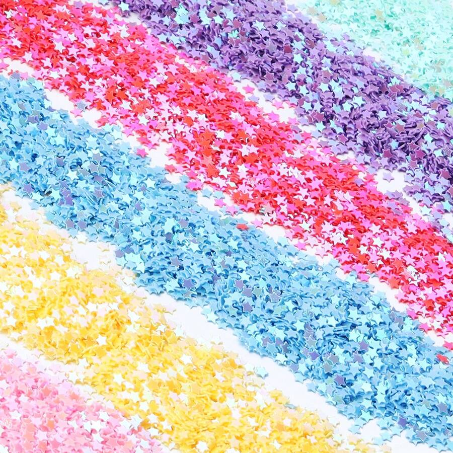 30g/Paket Payet Pentagram PVC 3.0mm, Desain Tanpa Lubang, Cocok untuk Kerajinan DIY, Casing Ponsel, Bordir, Pakaian, Sepatu, Tas, Pertunjukan Panggung, Dekorasi Pesta Festival