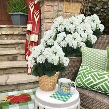 2 Bündel künstliche Geranie Blumen für Outdoor, Seide Geranie Blumen, UV-beständig für den Garten, Kunstblumen für Tischdekoration Zuhause und Küche - Verschiedenfarbig - Übersicht 13